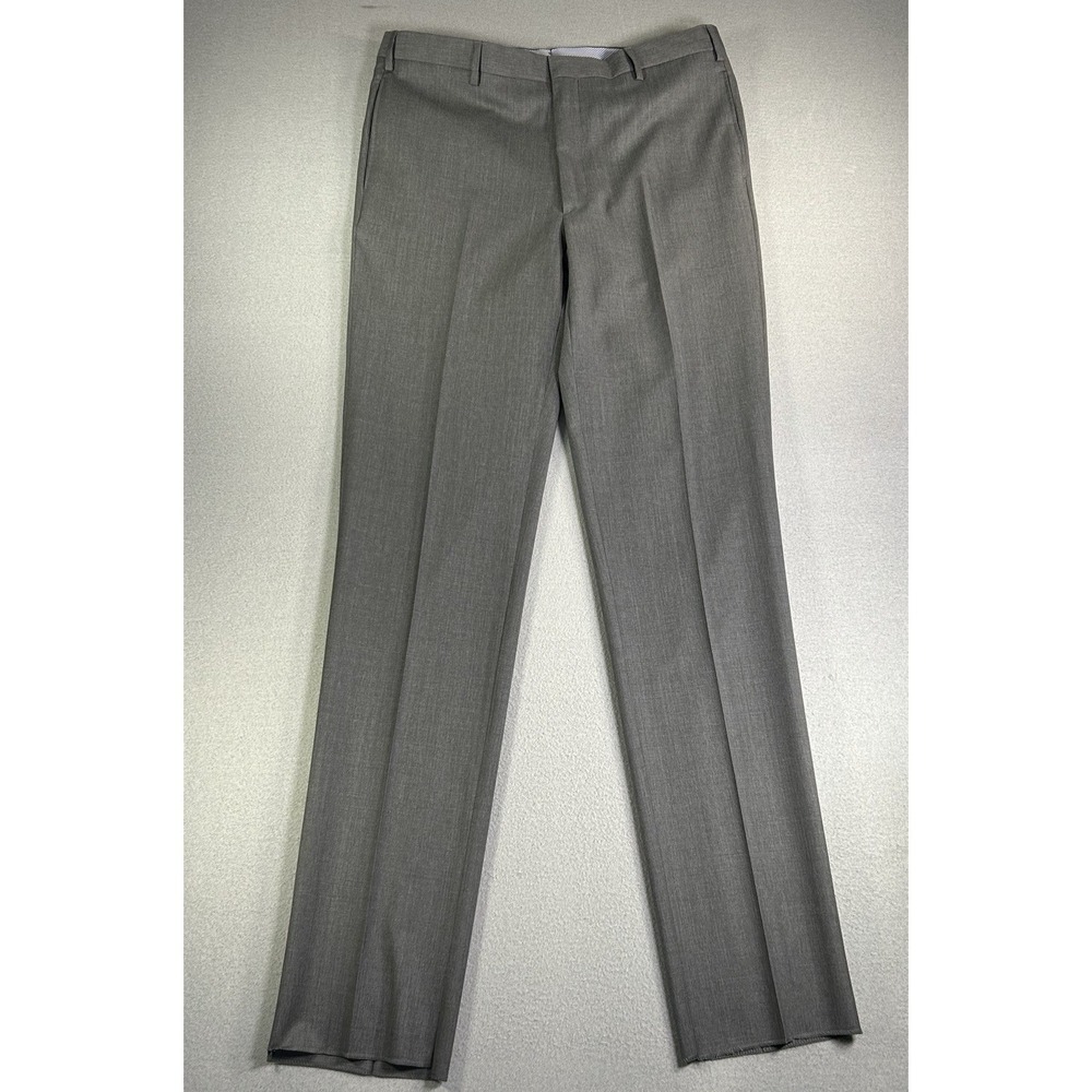 Mens Ben Silver Charleston Hand Tailored Wool Trouser Pants 36x36 Scabal Italy